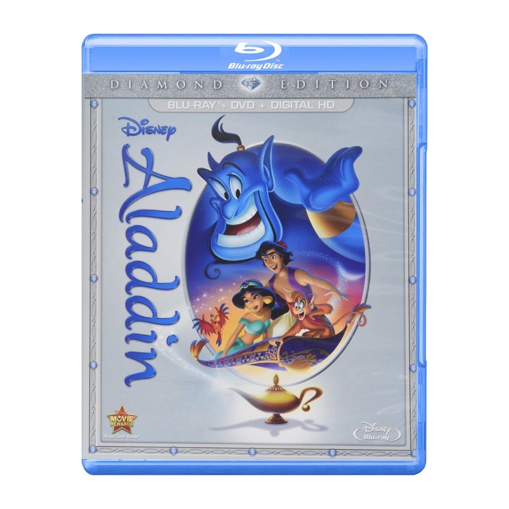 Disney Aladdin Animated Movie Blu-ray Diamond Edition with Case
